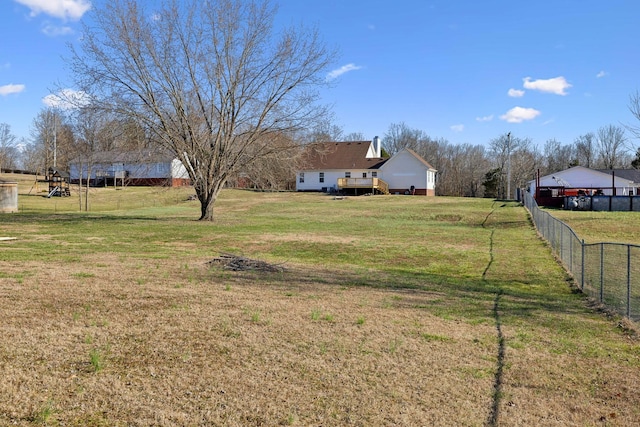 view of yard with fence