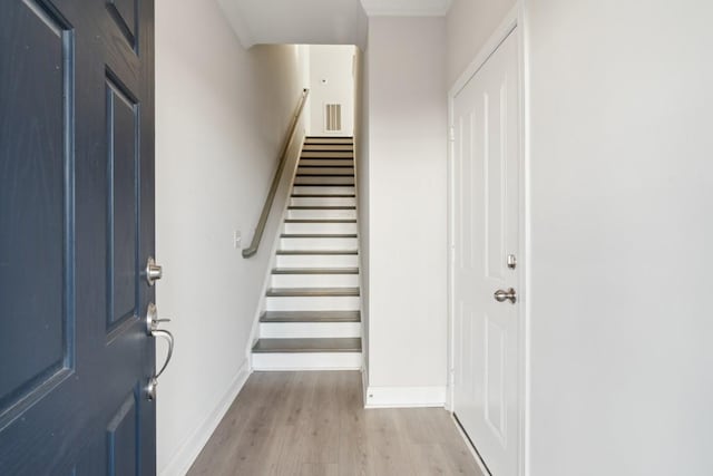 entrance foyer featuring light hardwood / wood-style flooring