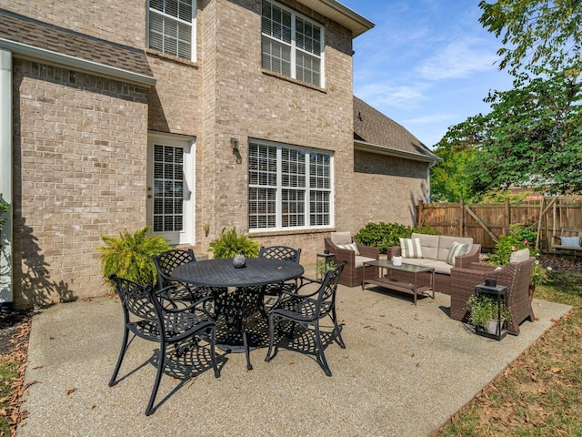 view of patio featuring an outdoor living space