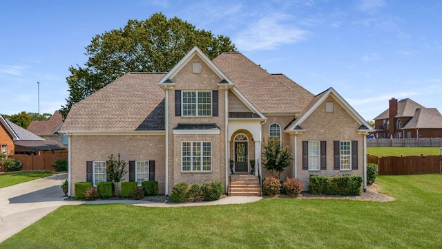 view of front of house with a front lawn