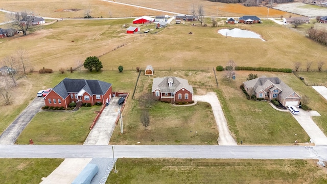 drone / aerial view with a rural view