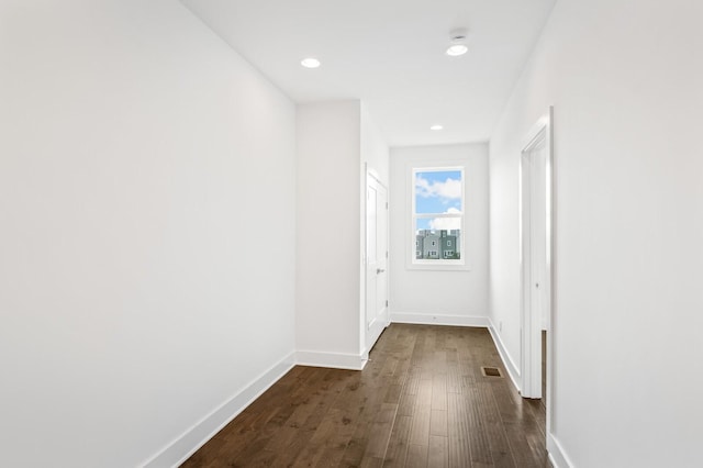 hall featuring dark hardwood / wood-style floors