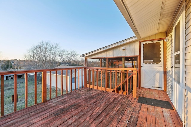 deck featuring a sunroom