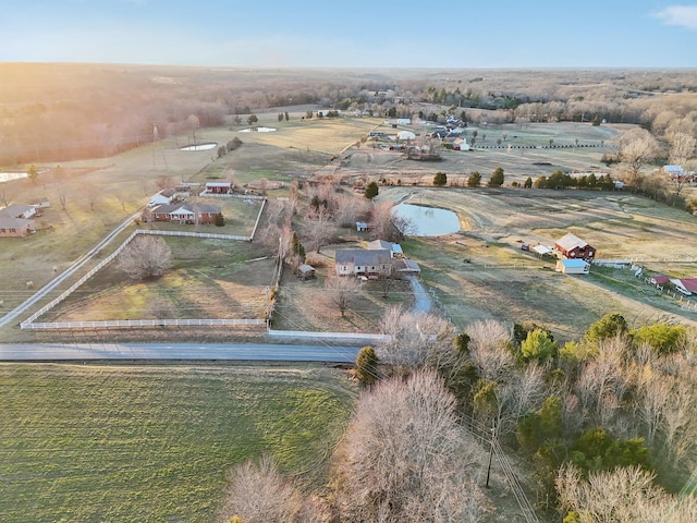 aerial view with a rural view