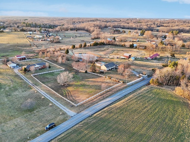 drone / aerial view featuring a rural view