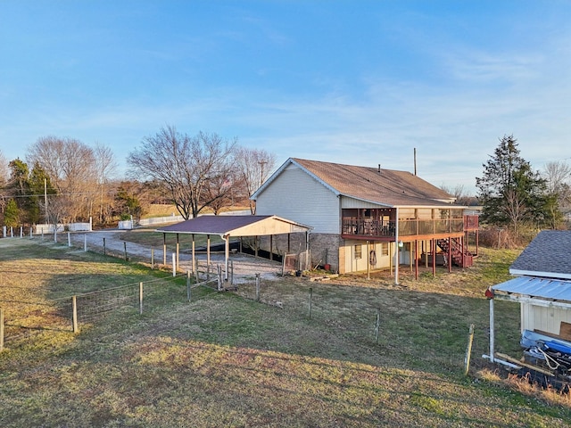 exterior space with a lawn