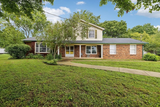 view of front property with a front yard