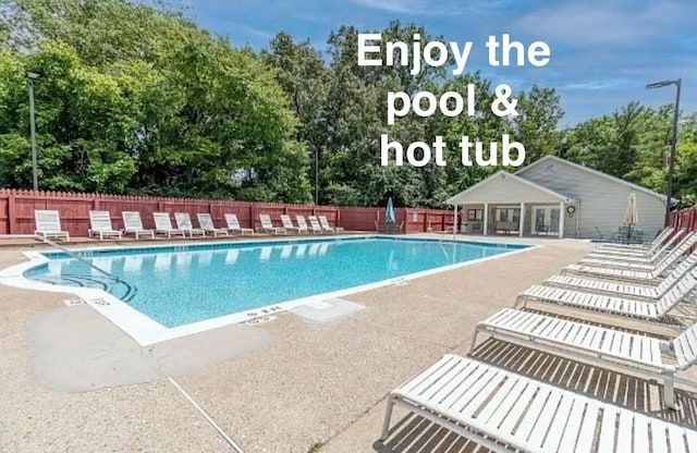 view of pool featuring a patio area