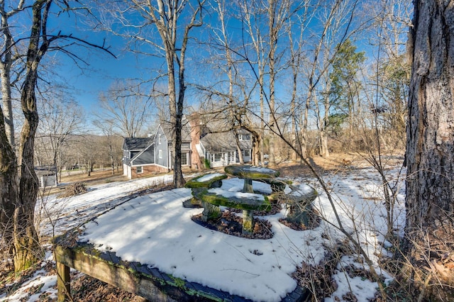 view of snowy yard