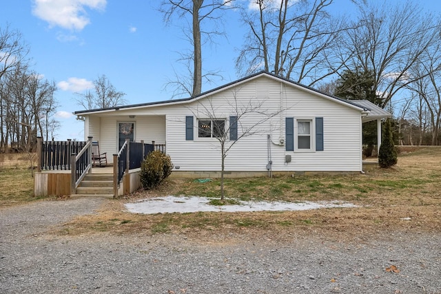 view of front of home featuring covered porch