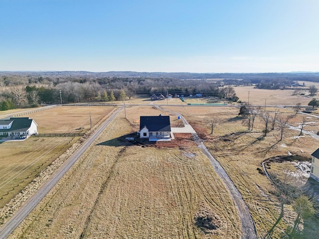 bird's eye view with a rural view