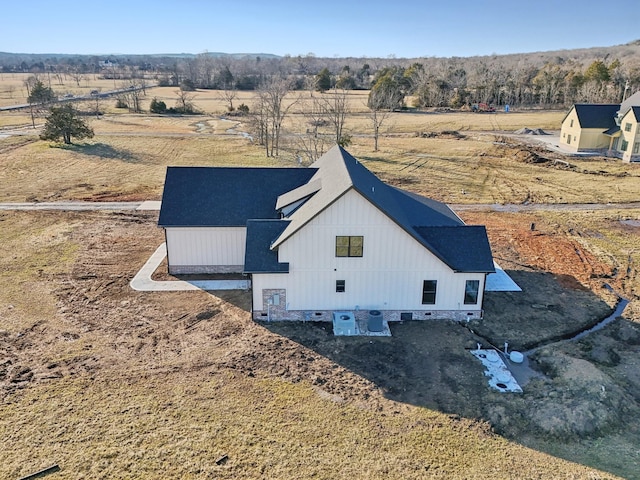 aerial view featuring a rural view