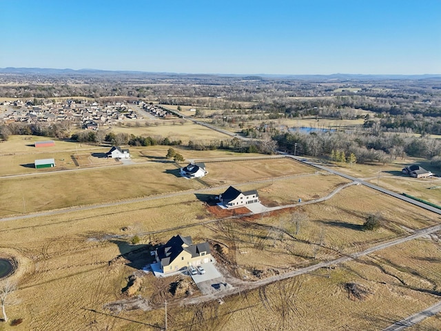 drone / aerial view with a rural view