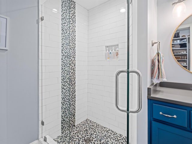 bathroom featuring walk in shower