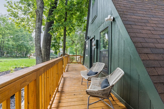 view of wooden deck