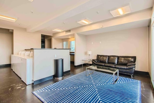 reception area featuring washer / clothes dryer