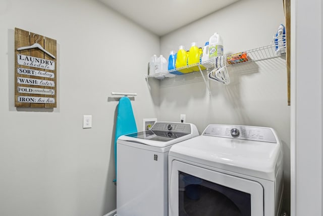 laundry room with washing machine and clothes dryer