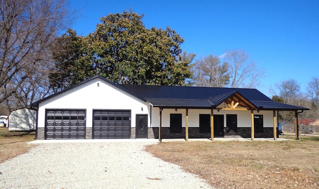 view of front of home with a garage