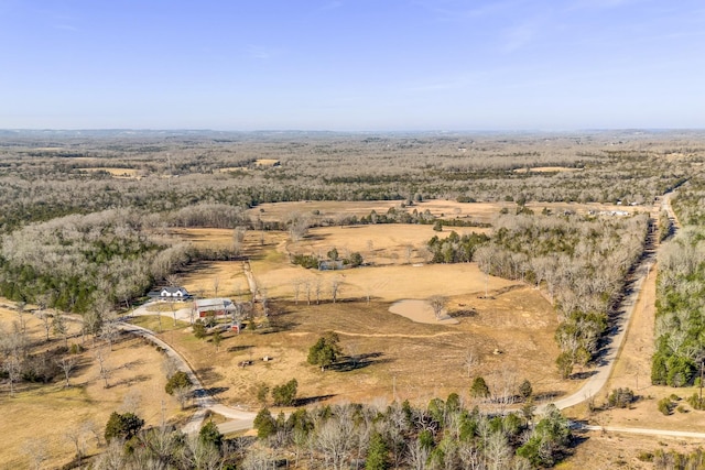 birds eye view of property with a rural view