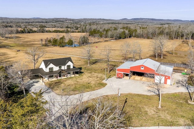 bird's eye view featuring a rural view