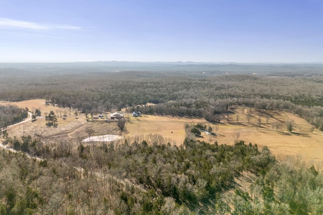 aerial view featuring a rural view