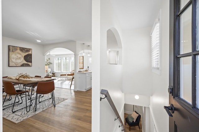 interior space with hardwood / wood-style flooring