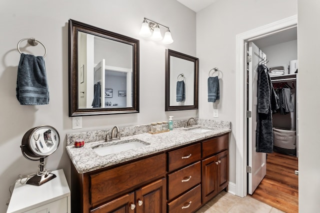 bathroom featuring vanity and tile patterned floors