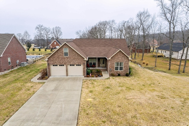 view of front of home featuring a porch and a front yard