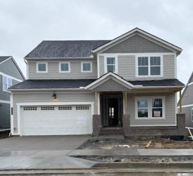 view of front of house with a garage