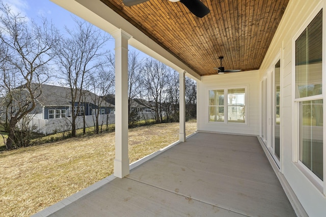 view of patio / terrace with ceiling fan