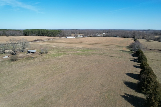 aerial view with a rural view