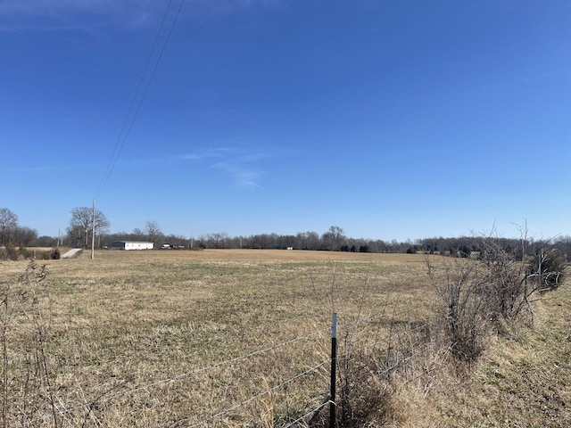 view of yard with a rural view