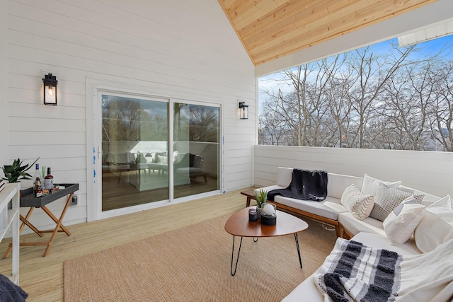 exterior space featuring an outdoor living space