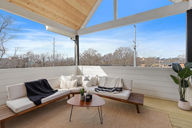 view of patio with a balcony