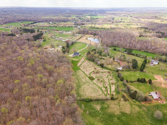 drone / aerial view featuring a rural view