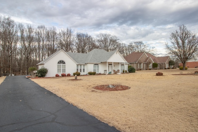 view of single story home