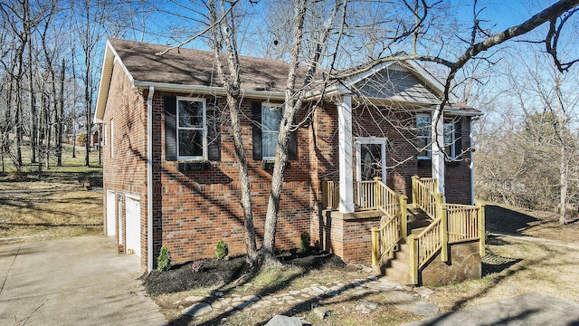 view of front of house with a garage