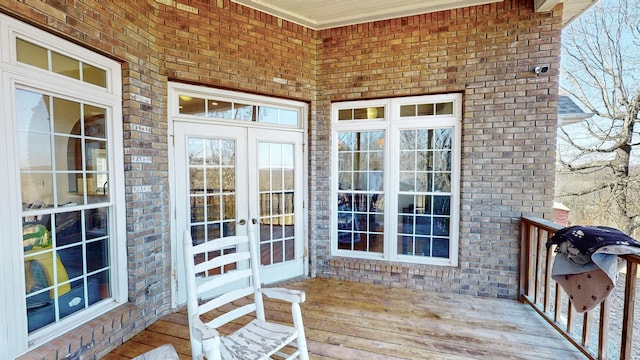 property entrance featuring french doors