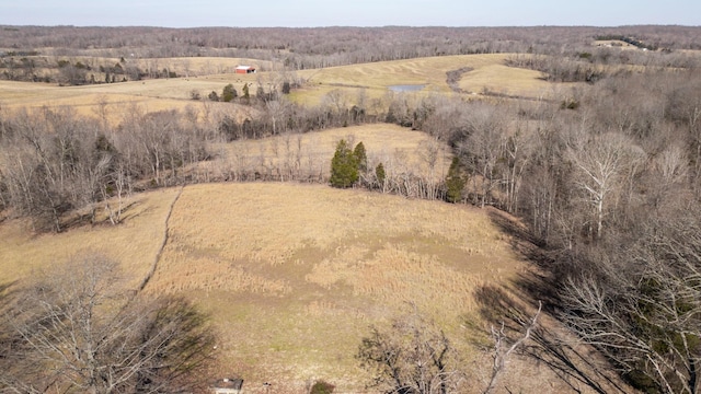 birds eye view of property with a rural view