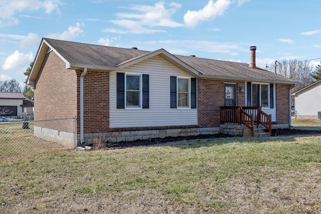 ranch-style house with a front yard