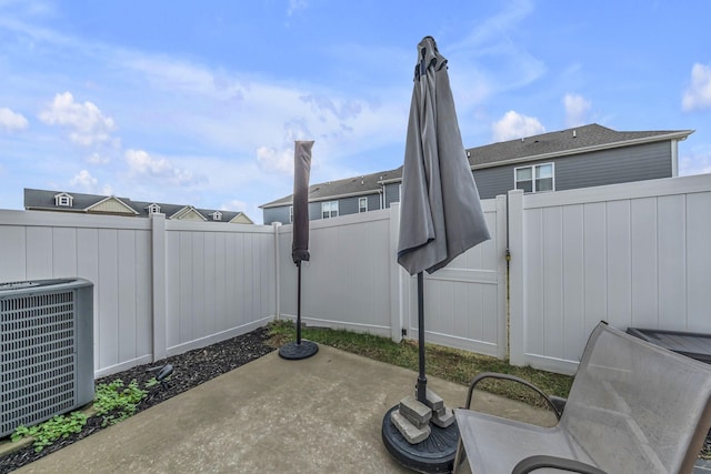 view of patio / terrace featuring central AC unit