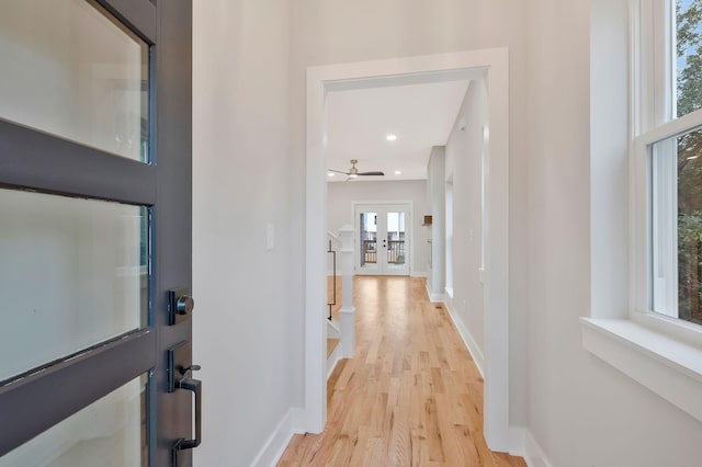 entryway featuring light wood-type flooring