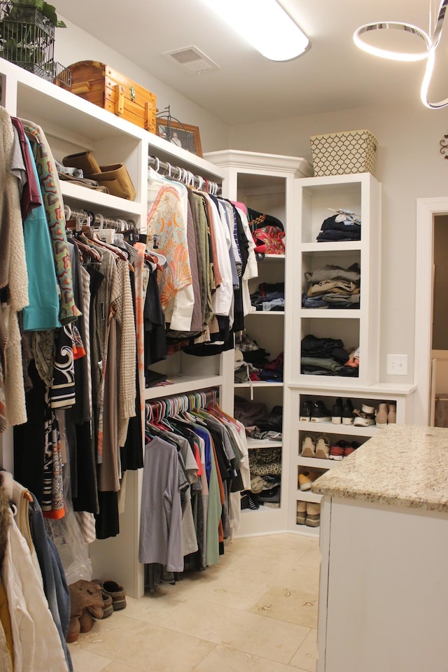 view of walk in closet