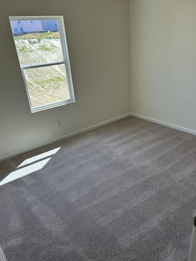 unfurnished room with baseboards and carpet floors