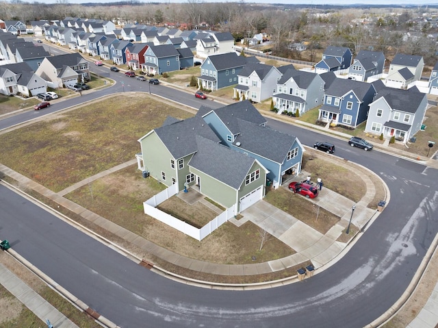 aerial view with a residential view