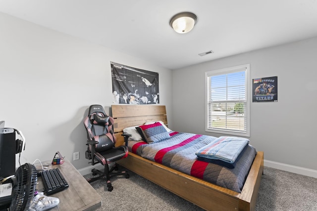 bedroom featuring carpet