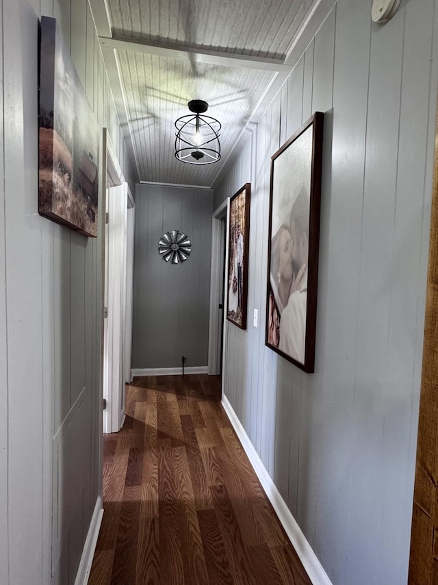 hallway with wood-type flooring