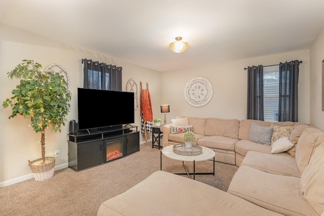 living room with carpet