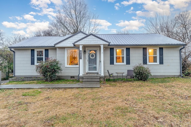 ranch-style house with a front yard