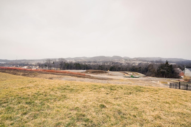 view of yard with a rural view